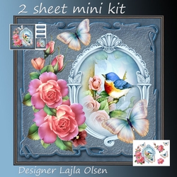Roses ,Bird and butterflies