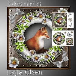 Fox and grey flowers