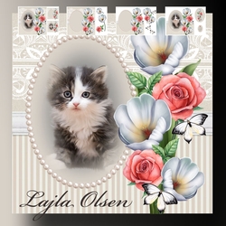 cat and flowers 1