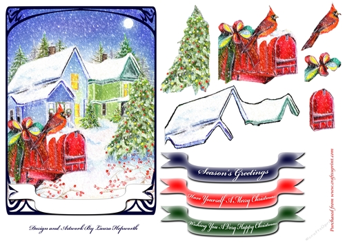 Christmas Cardinal and Letterbox