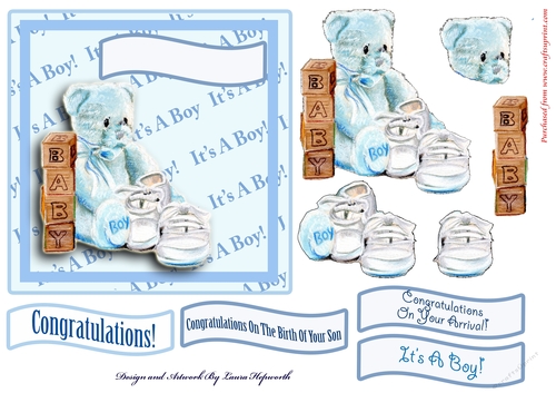 New Baby Boy Blue Teddy