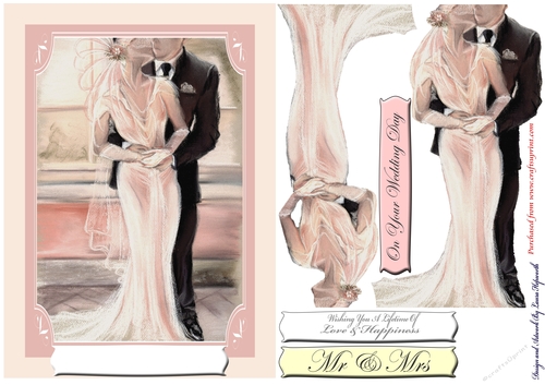 Vintage Wedding Couple Card