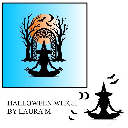 Halloween witch card 3D Model 1 