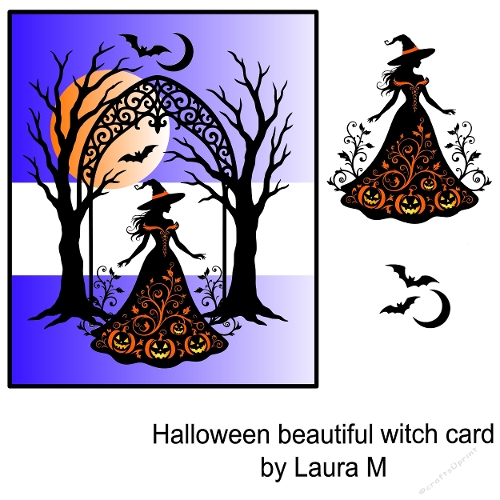 Halloween witch card 3D Model 2