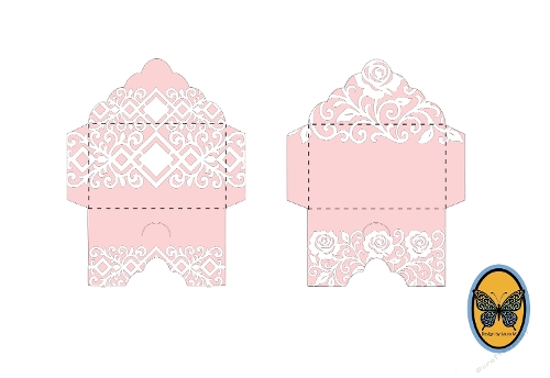 Envelop to Cut and Fold Sheet Lace Decoration Kit of 2