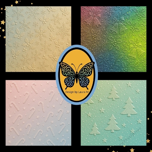 Embossed Floral & Tree Backgrounds – Vibrant Square Pattern Set (4 Designs, 1024x1024)