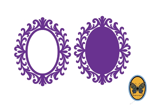 Ornate  Oval Frames – Symmetrical Floral Design for Cricut