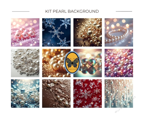 Pearl Background Kit – 12 Photographic Images of Colorful Pearl Arrangements (1024x1024)