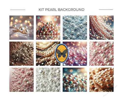 Pearl Backgrounds Kit – 30 High-Resolution Photos with Various Textures, Lighting & Colors (30 Backgrounds)