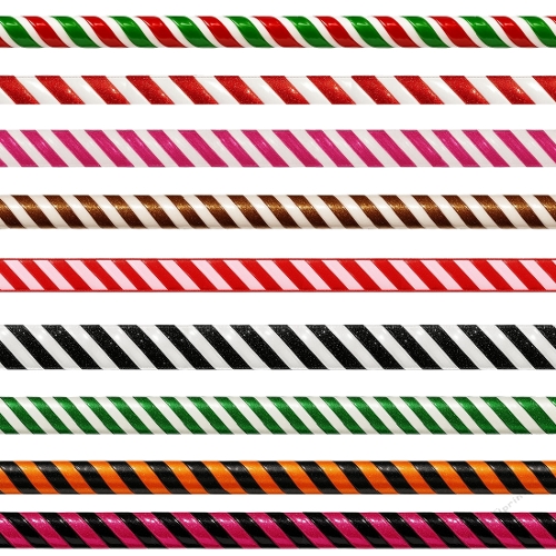 Striped Christmas Ribbon Kit – 6 Color Designs (Red, Green, Pink, Brown, Black & Multicolored)
