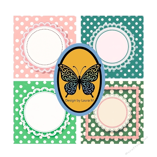 Scrapbooking Background Kit – Pink & Green Polka Dot Cards