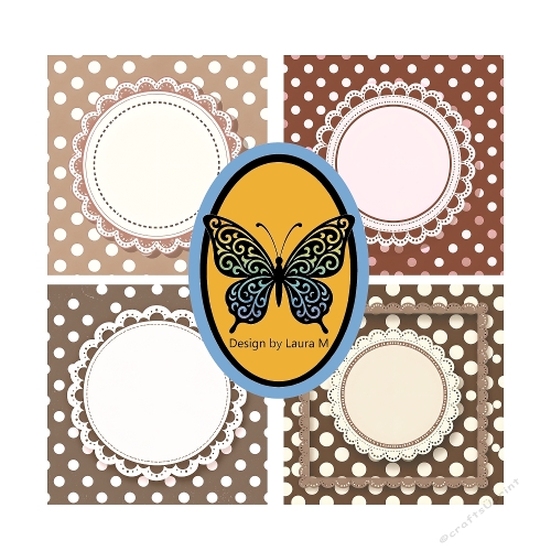 Scrapbooking Background Kit – Brown Polka Dot Cards with Lace