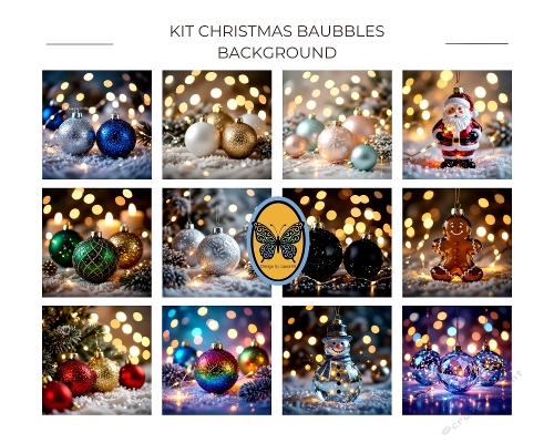 Kit 25 Christmas Bauble Photos – Stunning Ornaments with Bokeh Effect (JPEG 800x800 px)