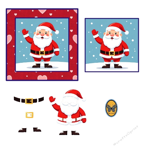 3D Card Kit – Santa Claus Christmas Cartoon