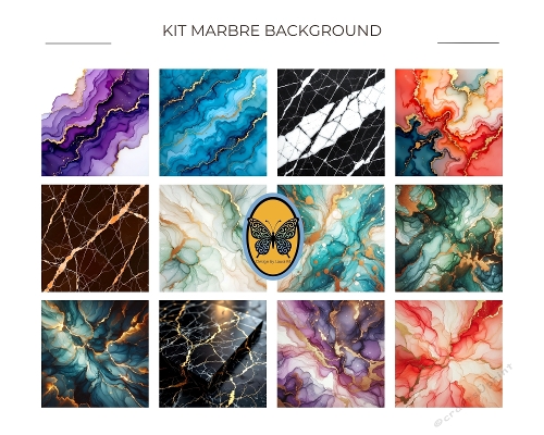 Kit 12 Marble Photos – Different Colors (JPEG 800x800 px)