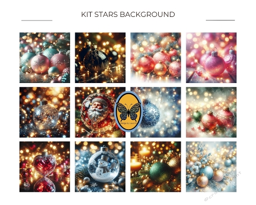 Kit 75 Christmas Bauble Photos – Festive Bokeh Ornaments (JPEG 525x525 px)