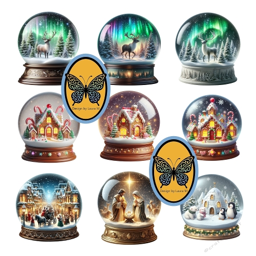 Christmas Ornament Clipart Kit – 8 Festive Ornaments Watercolor Set