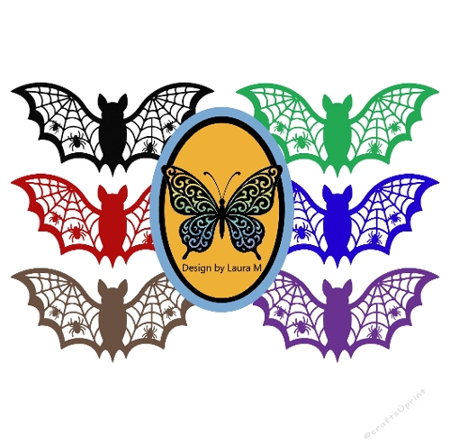Lace Bat print and cut with Spiderwebs & Spiders (SVG & Silhouette)