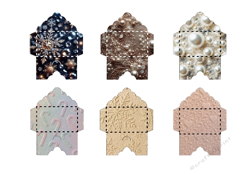 Kit 6 Mini Enveloppes de Noël (6 x 3 cm environ) – Scrapbooking & Cartes
