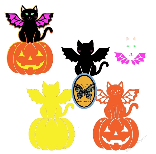 Halloween Cat and Pumpkin – Cutting File (SVG & Silhouette)
