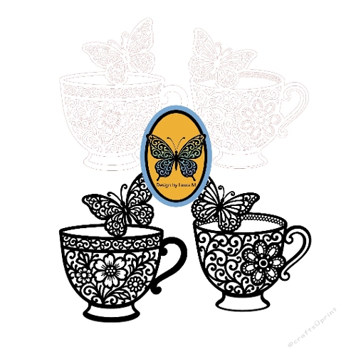 Layered Coffee Cups – 2 Designs with Floral & Butterfly Cutouts (SVG & Silhouette)