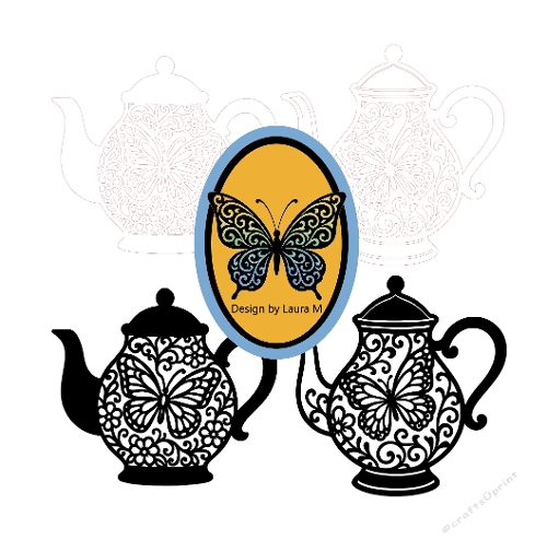 Layered Teapots – 2 Designs with Floral & Butterfly Cutouts (SVG & Silhouette)