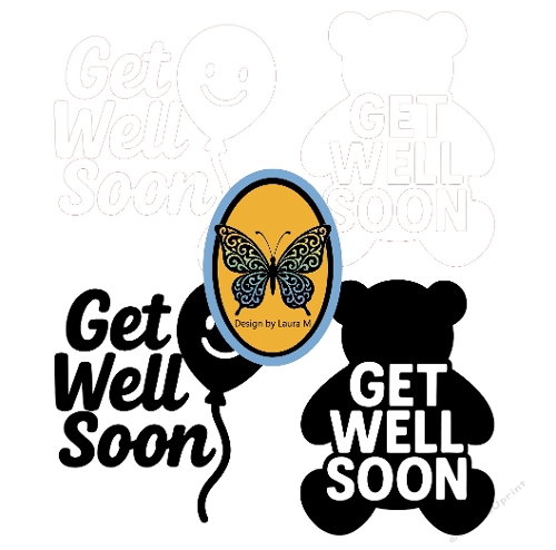 Get Well Soon SVG & Silhouette Cutting Files – Balloon & Teddy Bear Designs