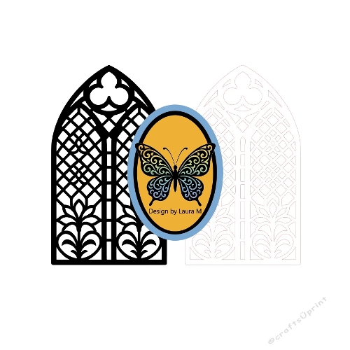 Gothic Window Cutting Files – Intricate Religious Lattice Design (SVG & Silhouette)