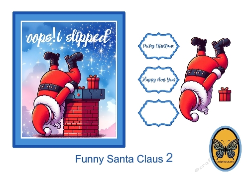 3D Card Kit – Santa Claus Christmas Cartoon Model 2 