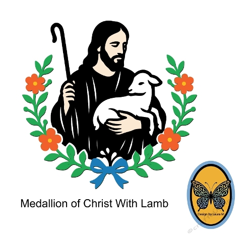 3-Layer SVG Cutting File – Jesus Christ and Lamp