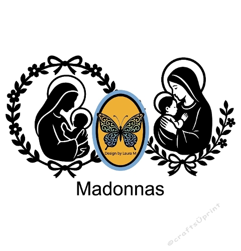 SVG Kit – 2 Cutting Files Madonnas (Mother of Jesus Christ Medallion) 