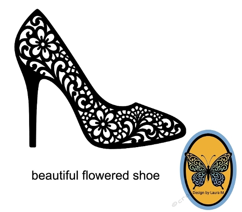 SVG Cutting File – Floral Ornament High Heels