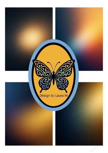 Collage of 4 Gradient Backgrounds – Navy Blue to Gold (A4 JPEG)