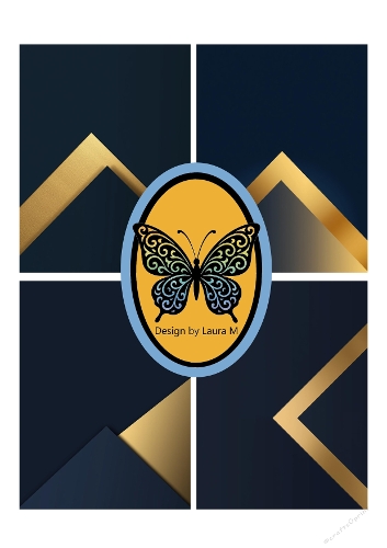 Collage of 4 Geometric Gold Line Backgrounds – A4 JPEG