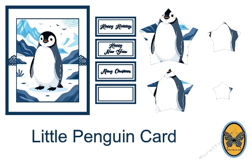 Cute 3D Penguin Pop-Up Card Kit | Winter Birthday & Christmas Printable (PDF & JPEG)
