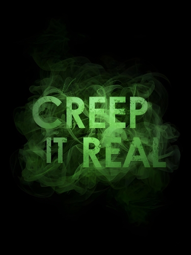 Creep It Real Halloween Poster with Ghostly Green Smoke – A4 JPEG