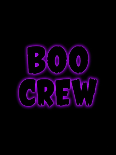 BOO CREE Spooky Halloween Text Art with Purple Glow – A4 JPEG