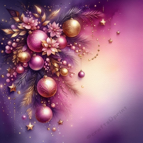 Royal Purple to Soft Pink Gradient – Whimsical Watercolor Christmas Background