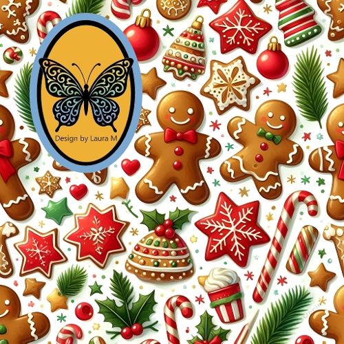 Festive Christmas Cookies Pattern – Holiday Digital Illustration Background