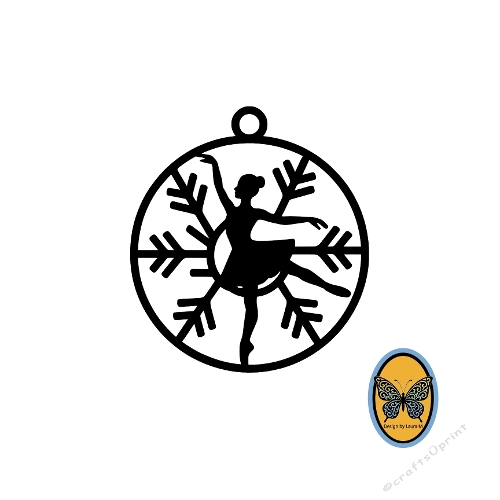 Elegant Ballerina Christmas Bauble Cutting File 