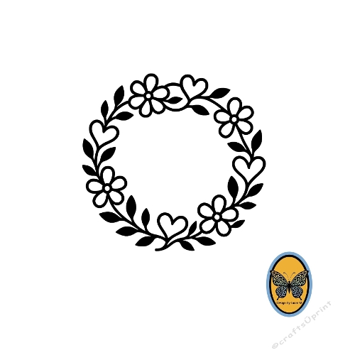 Heart-Shaped Flower Crown Cutting File 