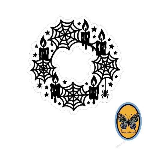 Print and Cut Frame Spiderweb and Candle