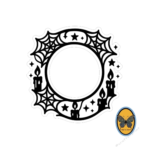 Print and Cut Frame Spiderweb and Candle