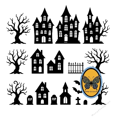 Halloween Village Bumper Kit Cutting File