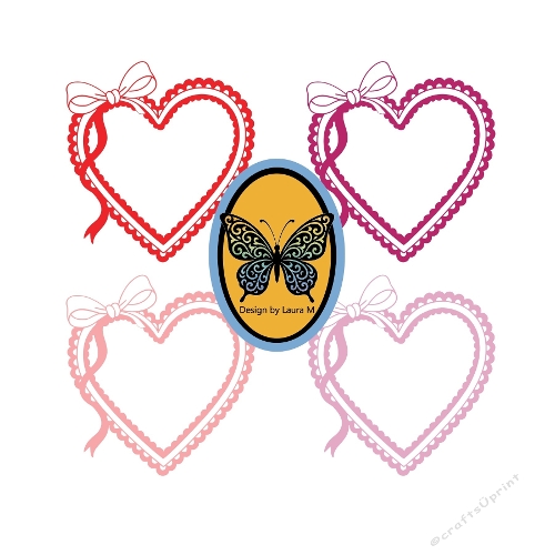 Romantic Shabby Chic Heart Frame Print & Cut