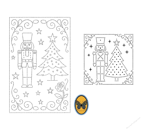 Kit 2 Ornare Christmas Magic Nutcracker, Tree and Snowman Swirl Designs