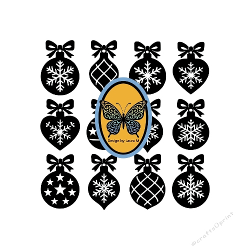 Elegant Christmas Baubles Bumper Kit | SVG Cutting Files for Ornaments