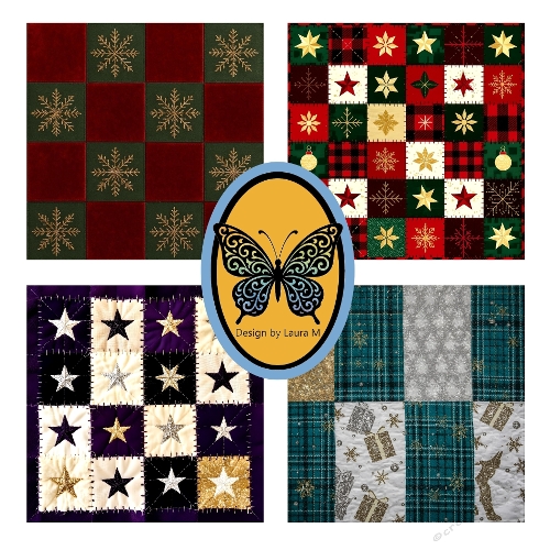 Christmas Holiday Quilts Digital Collage – Festive Patterns & Colorful ...