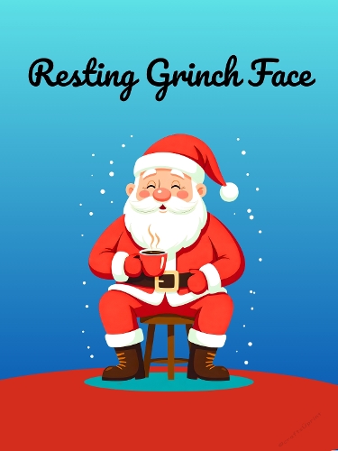 Resting Grinch Face – Funny Santa Claus Cartoon Illustration | Festive A4 Holiday Design