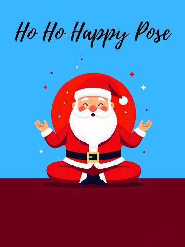 Ho Ho Happy Pose – Meditating Santa Claus Digital Illustration | Fun Festive A4 Design